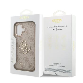 Guess PU Leather 4G Metal Logo Gold Frame Case Защитный чехол для iPhone 17 / розовый (GUHCP17S4GMGCPI)