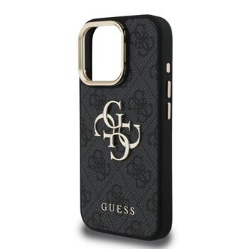 Guess PU 4G Metal Logo Stand Camera Frame Case Защитный чехол для iPhone 16 Pro / чёрный (GUHCP16LPCS4GP4K)