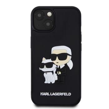 Karl Lagerfeld 3D Rubber Karl and Choupette Case Защитный чехол для iPhone 13 / чёрный (KLHCP13M3DRKCNK)
