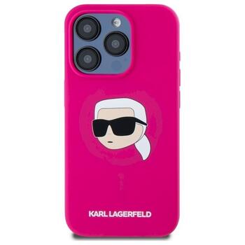 Karl Lagerfeld KLHMP15XSKHPPLF Silicone Karl Head Print MagS Aizsargapvalks priekš iPhone 15 Pro Max 6.7