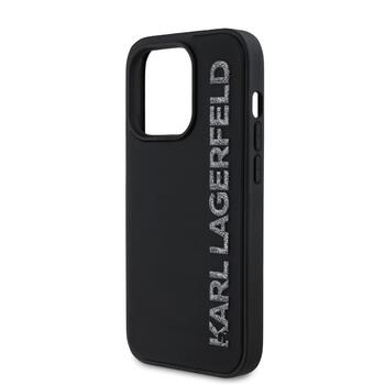 Karl Lagerfeld 3D Rubber Glitter Logo Case Aizsargapvalks priekš iPhone 13 Pro / melns (KLHCP13LRBKGVCK)