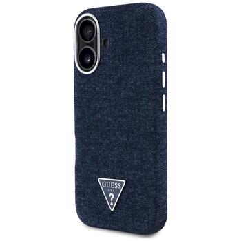 Case Guess Denim Triangle Logo MagSafe Защитный чехол для iPhone 16 / синий (GUHMP16SRJFWTLB)