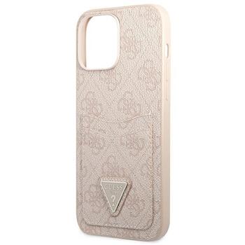 Guess GUHCP13LP4TPP hardcase 4G Triangle Logo Cardslot Aizsargapvalks priekš iPhone 13 Pro / 13 6,1