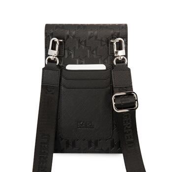 Karl Lagerfeld Saffiano Monogram Кошелек-сумка для телефона / чёрный (KLWBSAMSMK)