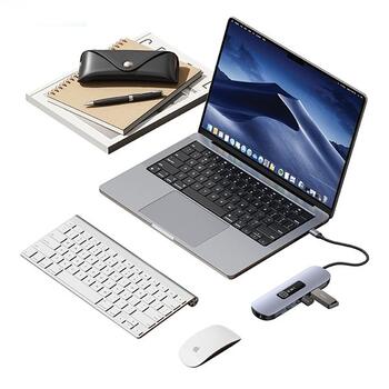 Usams 10in1 Adapteris 3x USB 3.0 / TF / SD / USB-C / HDMI / RJ45 / VGA PD100W / Hubs (SJ644HUB01)