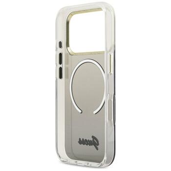 Guess IML Gradient Script Metal MagSafe Защитный чехол для iPhone 17 Pro Max / чёрный (GUHMP17X5HTGMCSK)