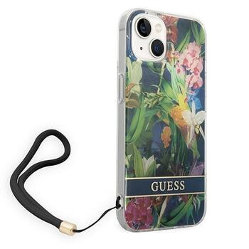 Guess GUOHCP14SHFLSB Защитный чехол Flower Strap для iPhone 14 / 15 / 13 6.1