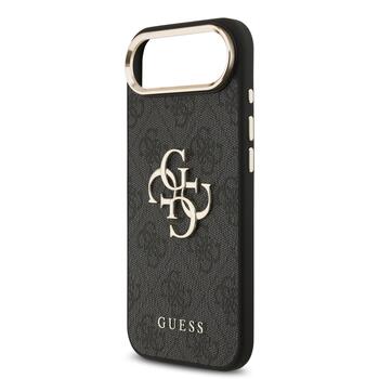 Guess PU Leather 4G Metal Logo Gold Frame Case Защитный чехол для iPhone Air / чёрный (GUHCP17M4GMGCGR)