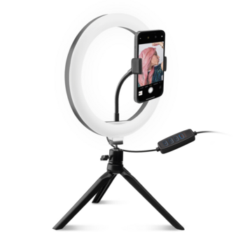 SBS TESELFIERING8 Подставка для телефона с 8-дюймовым светодиодным кольцевым светильником и штативом (TESELFIERING8)
