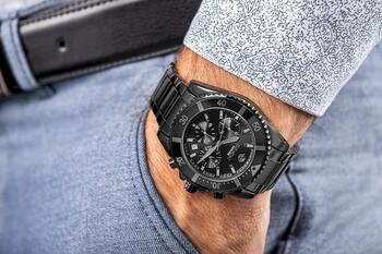 Giewont Мужские часы Chronograph Sapphire GW3970-B1 / чёрный титан (GW3970-B1)