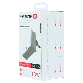 Swissten Premium 18W Tīkla Lādētājs USB-C PD (SW-USBCPD18W-W)