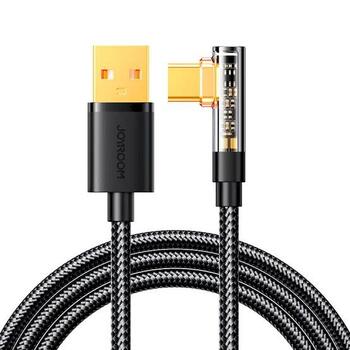 Joyroom Gaming Cable Type-C (Angled) - USB (Straight) Кабель для зарядки 3A, 480mb/s, 1.2m / чёрный (S-UC027A6-BLK)