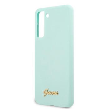 Guess GUHCS21MLSLMGLB Hardcase Silicone Script Metal Logo Защитный чехол для S21+ G996 / синий (GUHCS21MLSLMGLB)