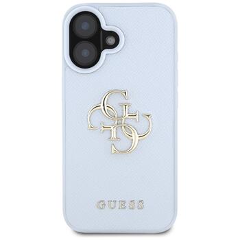Guess Grained Big 4G Logo Small Classic Logo Case Aizsargapvalks priekš iPhone 16 / zils (GUHCP16SPGT4MBB)