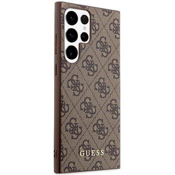 Guess GUHCS23LG4GFBR Hardcase 4G Metal Gold Logo Aizsargapvalks priekš Samsung Galaxy S23 Ultra S918 / brūns (GUHCS23LG4GFBR)