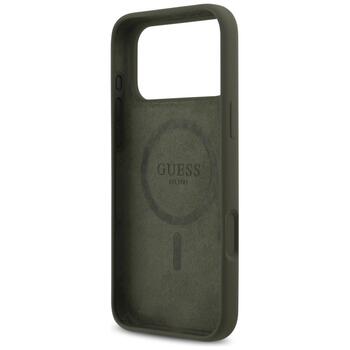 Case Guess Silicone Triangle Logo MagSafe Защитный чехол для iPhone 17 Pro Max / хаки (GUHMP17XSCTRLMA)