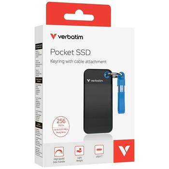 Verbatim 32416Pocket SSD Внешний накопитель 256GB USB-C 3.2 gen.2 / чёрно-синий (32416)