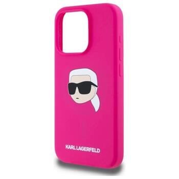 Karl Lagerfeld KLHMP15XSKHPPLF Silicone Karl Head Print MagS Aizsargapvalks priekš iPhone 15 Pro Max 6.7