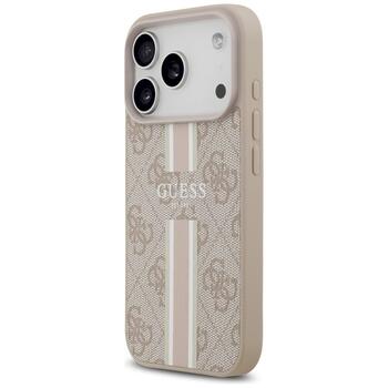 Case Guess 4G Printed Stripes MagSafe Защитный чехол для iPhone 17 Pro / розовый (GUHMP17LP4RPSP)