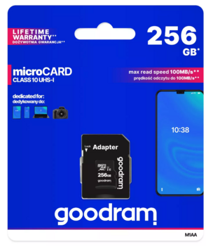 Goodram M1AA microSDHC UHS-I Klases 10 Atmiņas karte 256GB (M1AA-2560R12)