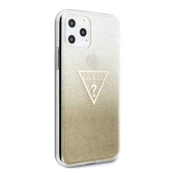 Guess GUHCN65SGTLGO Hardcase Glitter Triangle Aizsargapvalks priekš iPhone 11 Pro Max / zelta (GUHCN65SGTLGO)