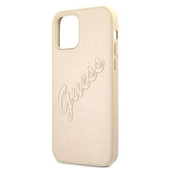 Guess GUHCP12LRSAVSLG Saffiano Vintage Script Защитный чехол для iPhone 12 Pro Max 6,7