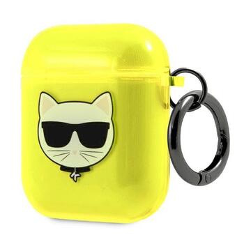 Karl Lagerfeld KLA2UCHFY Aizsargapvalks priekš AirPods Choupette / dzeltens (KLA2UCHFY)