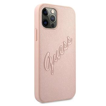 Guess GUHCP12LRSAVSRG Saffiano Vintage Script Защитный чехол для iPhone 12 Pro Max 6,7