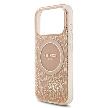 Guess IML Flowers Allover Strap MagSafe Case Защитный чехол для iPhone 17 Pro / розовый (GUHMP17LHCPOFPP)
