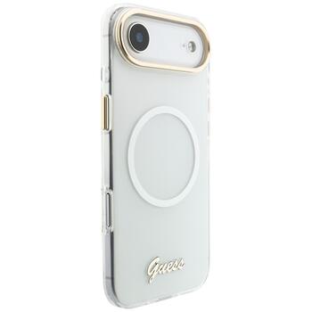 Case Guess IML Gradient Script Metal MagSafe Защитный чехол для iPhone 17 Air / белый (GUHMP17M5HTGMCSH)