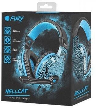 Natec Fury HellCat Gaming Spēļu Austiņas Datoram Ar Mikrofonu Un Apgaismojumu (NFU-0863)