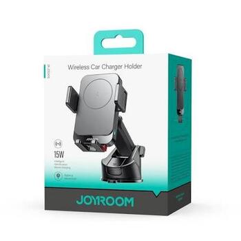 Joyroom JR-ZS241S Car Mount Magnetic Wireless Charger (Dashboard Version) Автомобильный держатель 68–95 mm, 15W Max, with USB to Type-C cable (1m) / чёрный (JR-ZS241S-BLK)