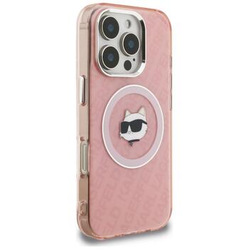 Case Karl Lagerfeld IML Choupette Head Logo MagSafe Защитный чехол для iPhone 16 Pro Max / розовый (KLHMP16XHMKBCHP)