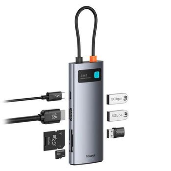 Baseus Metal Gleam Series 7-in-1 USB-C HUB Док-станция / серый космос (B00030708811-01)