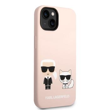 Karl Lagerfeld and Choupette Liquid Silicone Case Защитный чехол для iPhone 14 Plus / розовый (KLHCP14MSSKCI)