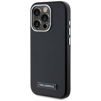 Karl Lagerfeld FW Metal Plate MagSafe Защитный чехол для iPhone 15 Pro / чёрный (KLHMP15LPGMSRPK)