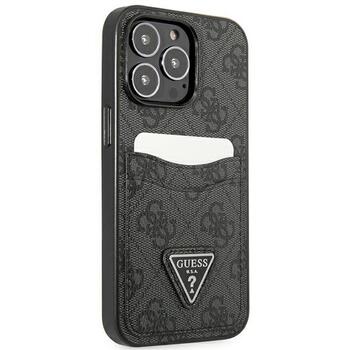 Guess GUHCP13LP4TPK Hardcase 4G Triangle Logo Cardslot Aizsargapvalks priekš iPhone 13 Pro / 13 6,1