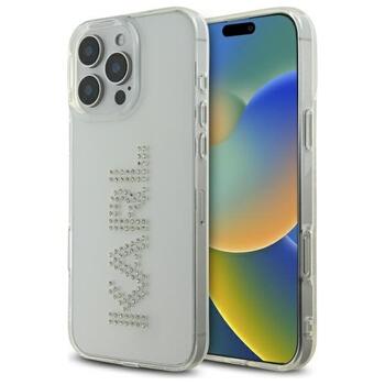Karl Lagerfeld KLHCP16XHKLSTDCT Hardcase IML Rhinestones Logo Aizsargapvalks priekš iPhone 16 Pro Max 6.9