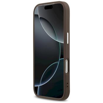 Case Guess 4G Triangle Logo MagSafe Защитный чехол для iPhone 17 Pro / коричневый (GUHMP17LP4TSRCMW)