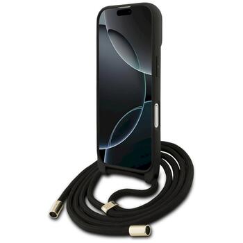 Guess 4G Big Logo Cord Stap Crossbody Защитный чехол для iPhone 17 / чёрный (GUHCP17SP4GMGCRK)