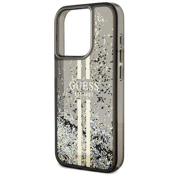 Guess GUHCP15LLFCSEGK Hardcase Liquid Glitter Gold Stripes Защитный чехол для iPhone 15 Pro 6.1