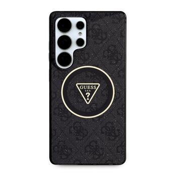 Guess IML 4G Glitter and Triangle Logo MagSafe Case Aizsargapvalks priekš Samsung Galaxy S25 Ultra / melns (GUHMS25LHG4PRTGK)