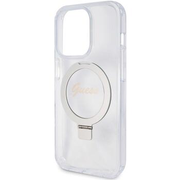 Guess GUHMP15LHRSGSD Hardcase Ring Stand Script Glitter Aizsargapvalks priekš iPhone 15 Pro 6.1
