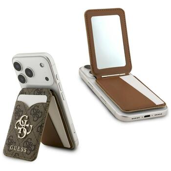 Guess MagSafe Кошелек С Подставкой и Зерколом 4G Коричневый (GUWMSMIP4GW)