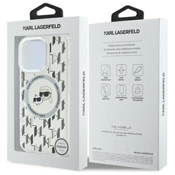 Karl Lagerfeld Hard IML Monogram Karl&Choupette Head MagSafe Case Чехол для Apple iPhone 16 Pro (KLHMP16LHMCKMHT)