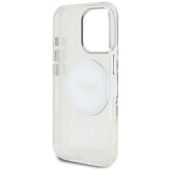 Guess IML Metal Colored Circle Classic Logo MagSafe Aizsargapvalks priekš iPhone 16 Pro Max / balts (GUHMP16XHTDRCEDH)