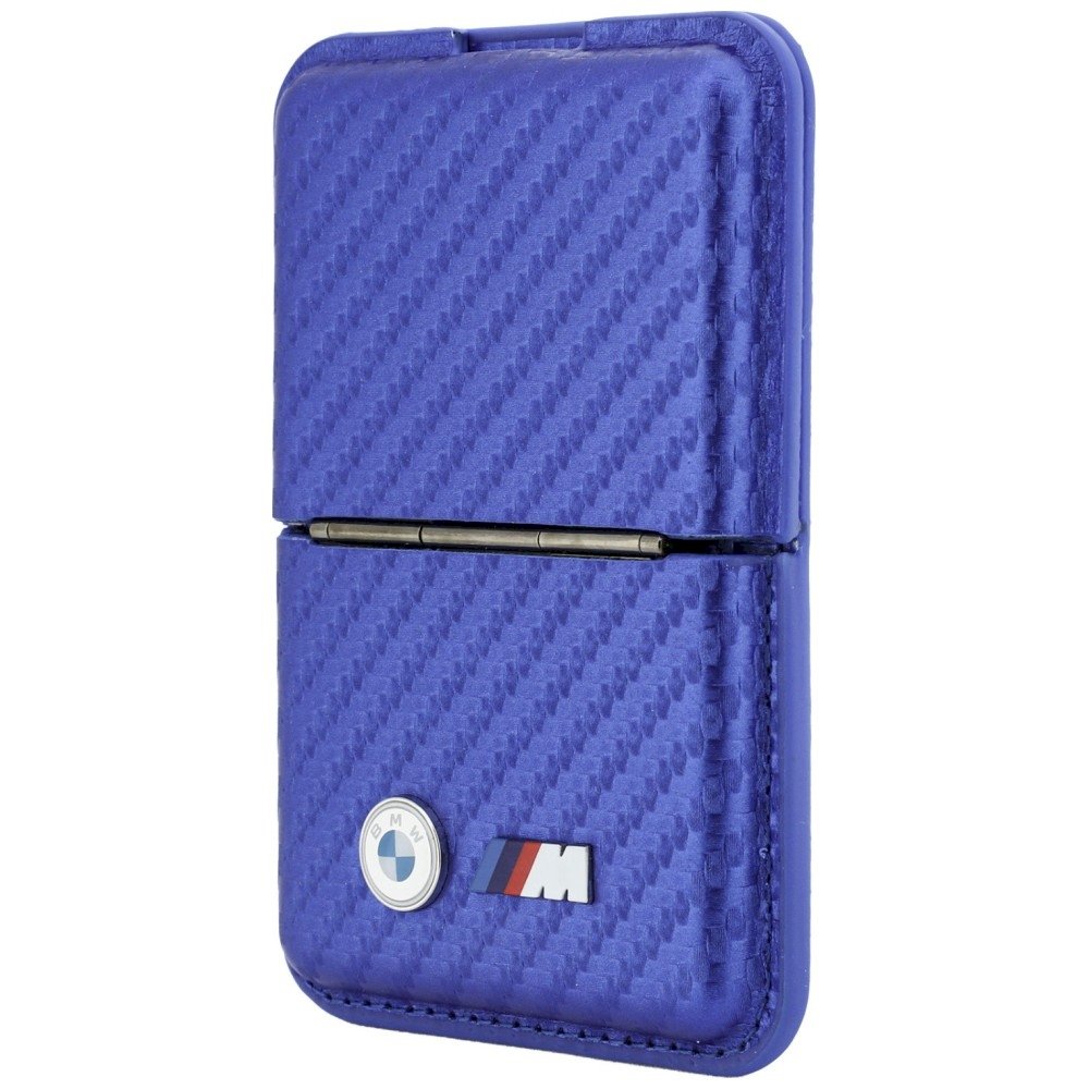 BMW M Carbon Wallet Case Metal Logos MagSafe Telefona maciņš / zils (BMOWMCS26PCILB)