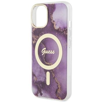 Guess GUHMP14SHTMRSU Golden Marble MagSafe Aizsargapvalks priekš iPhone 14 / 15 / 13 6.1