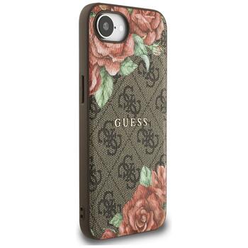Guess 4G Flowers Print MagSafe Case Защитный чехол для iPhone 16e/17e / коричневый (GUHMPSE4P4ROPEMCW)
