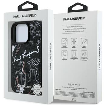 Karl Lagerfeld Grained Pattern & Logo MagSafe Case Защитный чехол для iPhone 16 Pro / чёрный (KLHMP16LPGGRMPK)
